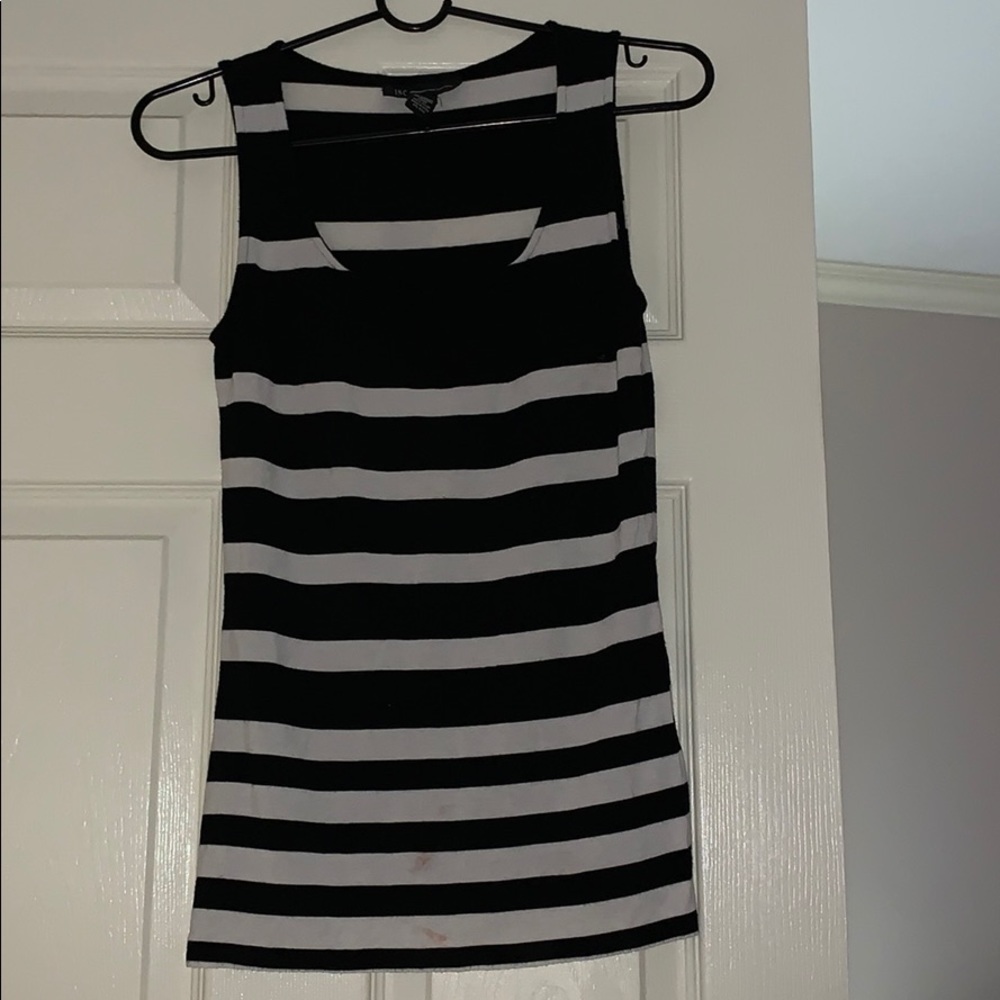 Black and white striped tank top